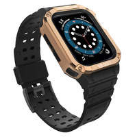 Protejați banda de curea de la husa pentru Watch 7 / 6 / 5 / 5 / 4 / 3 / 2 / SE (45 / 44 / 42mm) caz blindat de ceas negru