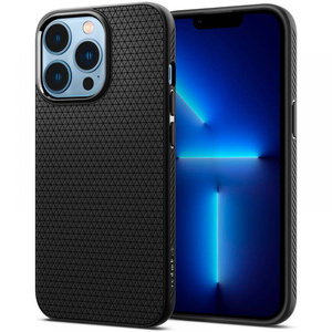Husa Spigen iPhone 13 Pro Liquid Air MATTE Negru Case + Folie sticla Spigen Glas.tr Slim