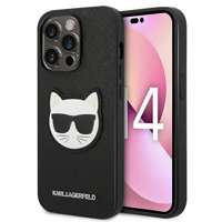 Husa Apple iPhone KARL LAGERFELD 14 Pro Max Max Saffiano Choupette Head Patch Negru Hardcase