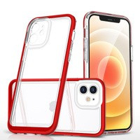 Clear 3in1 husa pentru iPhone 12 capac de gel cu cadru roșu