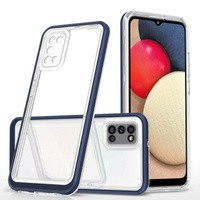 Clear 3in1 husa pentru Samsung Galaxy A03s (166) capac de gel cu ramă albastru