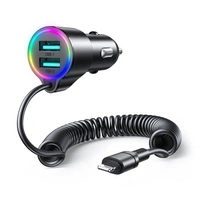 incarcator cabluriJoyroom încărcător auto 3 în 1 de mare viteză 3 în 1 cu m Lightning 1.5m 17W negru (JR-CL25)