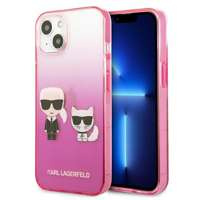 Husa KARL LAGERFELD Apple iPhone  13 Mini Gradient Iconic Iconic Karl &amp; Choupette Pink Hardcase