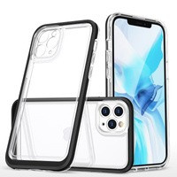 Clear 3in1 husa pentru iPhone 11 Pro Max capac de gel cu ramă neagră