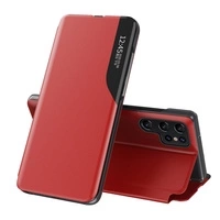 Husa Eco Leather View pentru Samsung Galaxy S25 Ultra cu clapa si suport - rosie