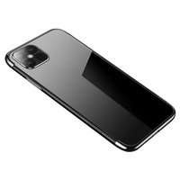 Culoare transparentă case husă din gel husa cu margine metalică Samsung Galaxy S21+ 5G (S21 Plus 5G) negru