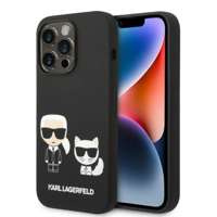 Husa Apple iPhone Liquid MagSafe KARL LAGERFELD 14 Pro Max Silicone Karl & Choupette negru durcase