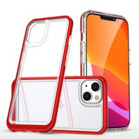 Clear 3in1 husa pentru iPhone 13 mini gel de acoperire cu cadru roșu