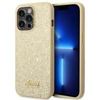 Husa Apple iPhone Glitter GUESS 14 Pro Max Script Gold Hardcase