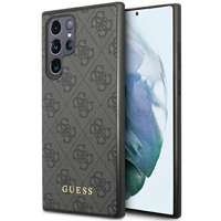 Husacase Guess GUHCS23LG4GFGR S23 Ultra S918 gri/grișu tare 4G Metal Gold Logo Case