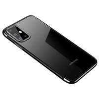 Culoare transparentă case husă de gel husa cu margine metalică Samsung Galaxy A72 4G negru