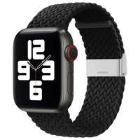 Bandă de curea din material textil pentru ceasul 7 / 6 / SE / 5 / 4 / 3 / 2 (41mm / 40mm / 38mm) împletitură din material textil strap brățară de ceas negru (5)