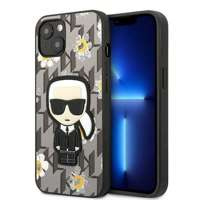 Husa Apple iPhone KARL LAGERFELD 13 Mini Flower Iconic Karl Gri Case