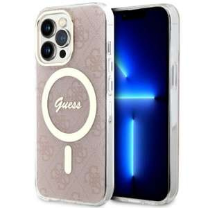 Husa iPhonecase MagSafe Guess GUHMP13LH4STP 13 Pro / 13 6.1" roz / roz hard 4G Case