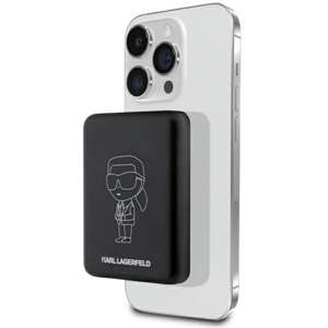 Karl Lagerfeld powerbank cu inducție KLPBMKIOTTGK 5W 3000mAh negru/negru Ikonik MagSafe