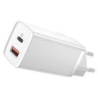 Baseus GaN2 Lite fast wall charger 65W USB / USB Typ C Quick Charge 3.0 Power Delivery (gallium nitride) white (CCGAN2L-B02)