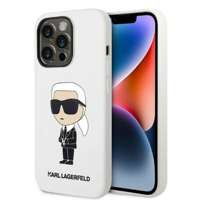 iPhonecase Karl Lagerfeld KLHCP14LSNIKBCH 14 Pro 6.1" alb/alb dur silicon Ikonik
