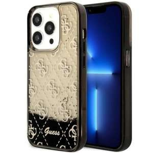 Husa iPhonecase Liquid Glitter Guess GUHCP14LLC4PSGK 14 Pro 6.1" negru/negru greu 4G Transculent Case