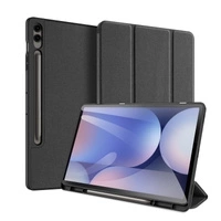 Husa din piele ecologica Dux Ducis Domo cu suport pentru Samsung Tab S10+ / S9+ / S9 FE+ - neagra