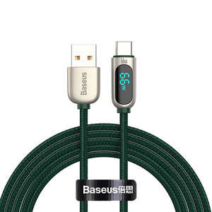 Cablu USB la USB-C Baseus Display, 66W, 1m (verde)
