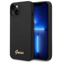 Husa Apple iPhone GUESS 14 Plus Silicon Vintage Gold Logo negru Hardcase