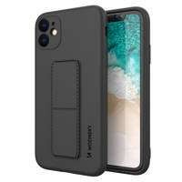 Wozinsky Kickstand Case carcasă flexibilă din silicon cu suport iPhone 12 Pro negru