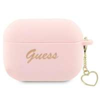 Husa Guess GUAP2LSCHSP Capac AirPods Pro 2 roz / roz Silicon Charm Heart Collection Case