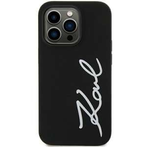 Husa Karl Lagerfeld KLHCN61SKSVGK iPhone 11 6.1" negru/negru greucase silicon Signature Case