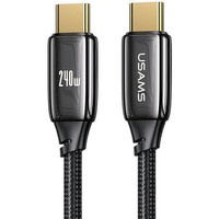 Cablu USAMS împletitură împletită U82 USB-C la USB-C 1,2m 240W PD 3.1 Fast Charging negru/negru SJ580USB01 (US-SJ580)