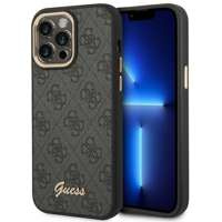 Husa Apple iPhone GUESS 14 Pro Max 4G Vintage Gold Logo Black Hardcase