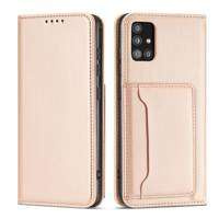 Magnet Card Case husa pentru Samsung Galaxy A12 5G card portofel carte de acoperire card titular roz