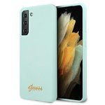 Husa GUESS Samsung Galaxy S21 Plus silicon Script Metal Logo GUHCS21MLSLMGLB Blue Hardcase