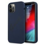 Husa GUESS Apple iPhone 12 12 Pro Script Vintage GUHCP12MLSVSBL Hardcase albastru