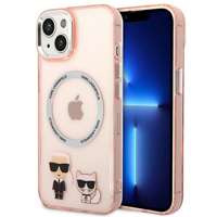 Husa Apple iPhone MagSafe KARL LAGERFELD 14 Plus Karl & Choupette Aluminium Pink Hardcase