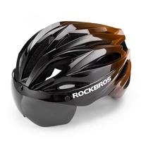 Cască de bicicletă Rockbros cu vizor, ochelari de protecție UV detașați, unisex - negru/maro