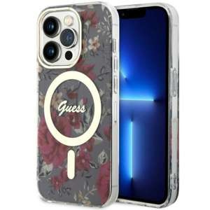 Husa iPhonecase MagSafe Guess GUHMP14LHCFWSA 14 Pro 6.1" verde/kaki floare tare Floare tare Case