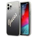Husa GUESS Apple iPhone 12 12 Pro Glitter Gradient Script GUHCP12MPCUGLSBK HARDcase negru