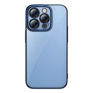 Kit de protecție Baseus Glitter transparent husa și folie sticla pentru iPhone 14 Pro (albastru)