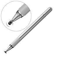 Baseus Golden Cudgel stilou capacitiv cu două fețe + stilou cu gel argintiu (ACPCL-0S)