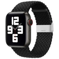 Bandă de curea din material textil pentru ceasul 7 / 6 / SE / 5 / 4 / 3 / 2 (45mm / 44mm / 42mm) împletitură din material textil strap brățară de ceas negru (5)