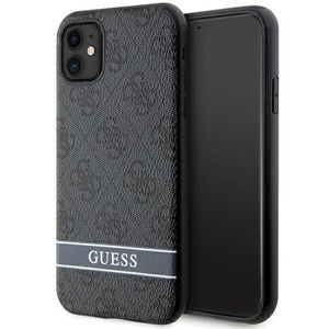 Guess GUHCN61P4SNK iPhone 11 / Xr gri/grișu greucase 4G Stripe