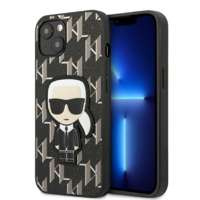Husa iPhonecase Karl Lagerfeld 13 Mini 5.4" Hard negru/negru Monogramă Iconik Patch Case
