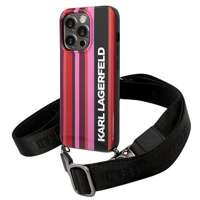 Husa Apple iPhone KARL LAGERFELD 14 Pro Max Color Stripes curea de culoare roz tarecase