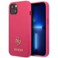 Husa Apple iPhone GUESS 13 Mini Saffiano 4G Mini logo metalic Pink Hard Pinkcase
