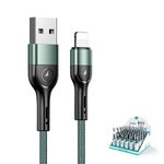 Cablu împletit USAMS U55 lightning pentru set U55 verde / verde 1m SJ448USBSG02 (US-SJ448)