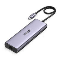 Multifuncțional 5 în 1 USB-C - HDMI 1.4 / 3 x USB-A / USB-C PD 100W Ugreen CM511 - gri