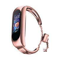 Înlocuire metalică de metal brățară lanț de brățară strap pentru Xiaomi Mi Band 6 / 5 / 4 / 3 roz