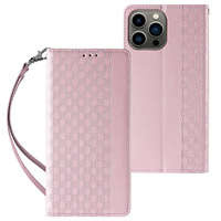 Mag Case husa curea de plasă Samsung Galaxy S23+ flip acoperire portofel mini lanyard stand roz
