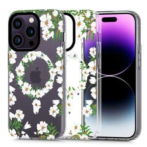 Husa Tech-protect Magstarea de spirit MagSafe iPhone 13 Pro Max Max White Daisy Case