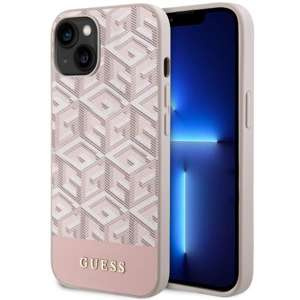 Husa iPhone case MagSafe Guess GUHMP14MHGCFSEP 14 Plus 6.7" roz/roz tare GCube Stripes Case